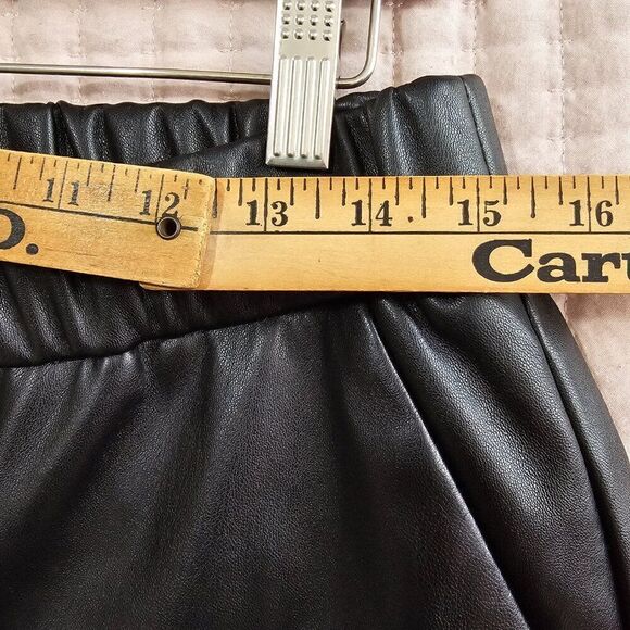 EUC A NEW DAY BLACK FAUX LEATHER TAPERED PANTS STRETCH WAIST SIZE M - Picture 12 of 14